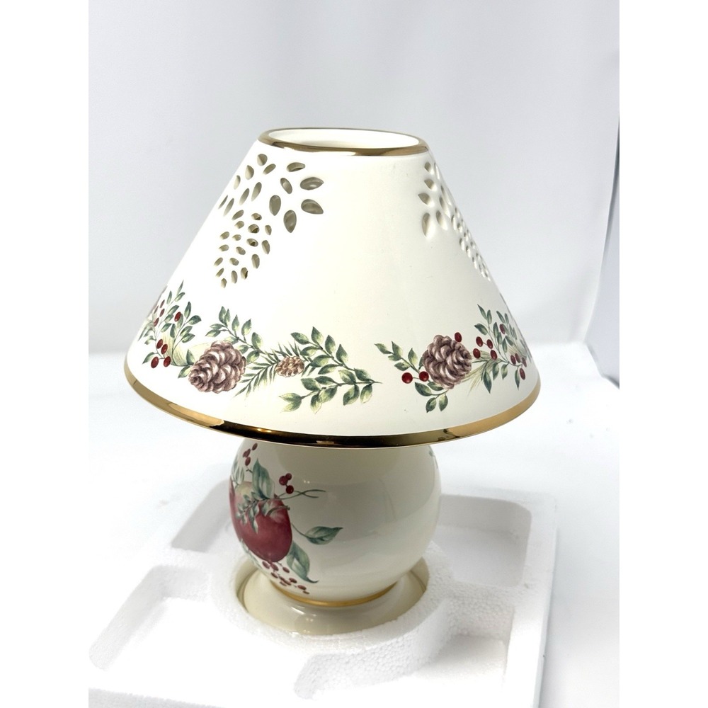 Lenox Williamsburg Boxwood and Pine Candle Lamp Tealight Votive Candleholder B - Picture 7 of 15